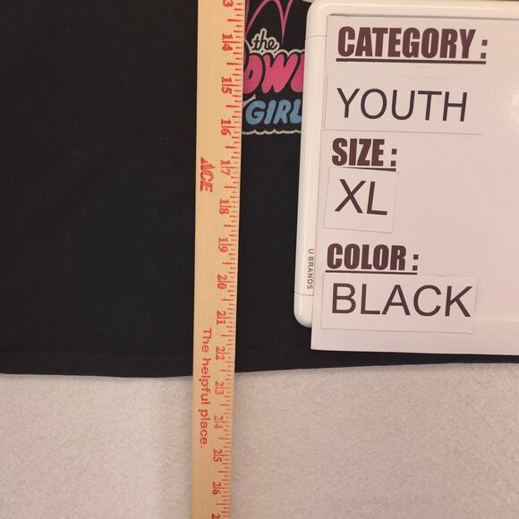 Powerpuff Girls Casual Short Sleeve Shirt Youth Girls Size Extra Large XL Black - Picture 6 of 9